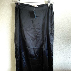 NWT Satin Midi Skirt with Side Slit